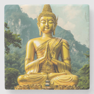 Golden Tranquillity Stone Coaster