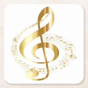 Golden Treble Clef Coaster