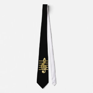 Golden treble clef tie