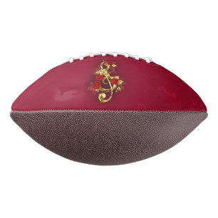 Golden Treble Clef with Rose Flowers Football
