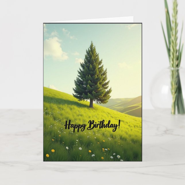 Golden Tree Birthday Card (Front)