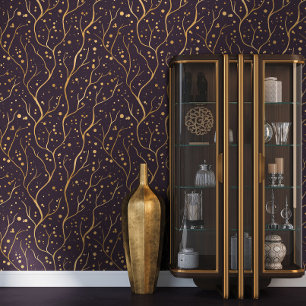 Golden Tree Branches - change background colour Wallpaper