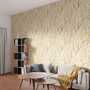 Golden Tree Branches - change background colour Wallpaper