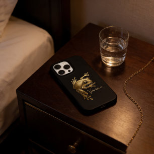 Golden Tree Frog Artistic Monogram Custom iPhone 16 Pro Max Case