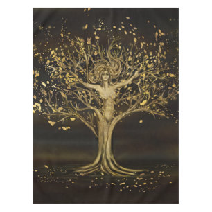 Golden Tree Goddess Tablecloth