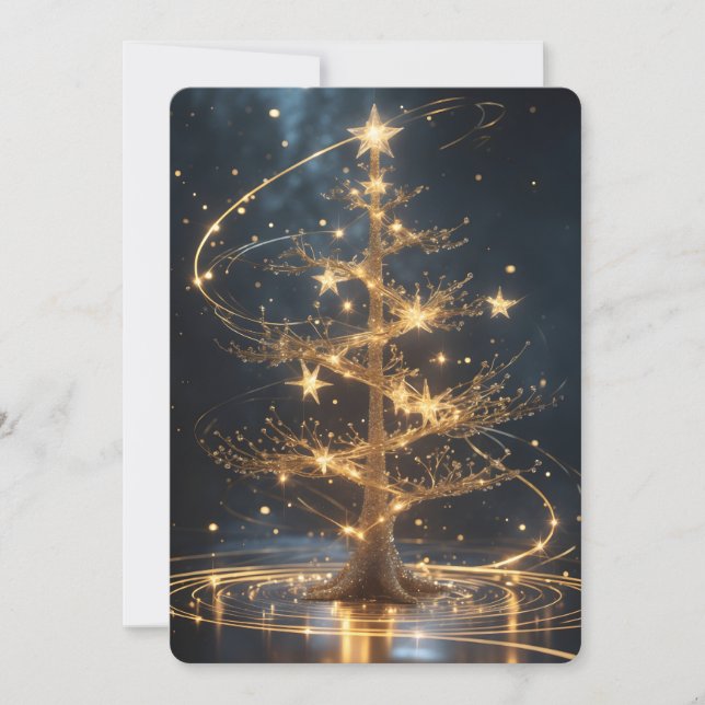 Golden Tree Holiday Greeting Card (Front)