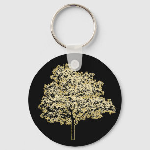 Golden Tree Nature Original art Key Ring
