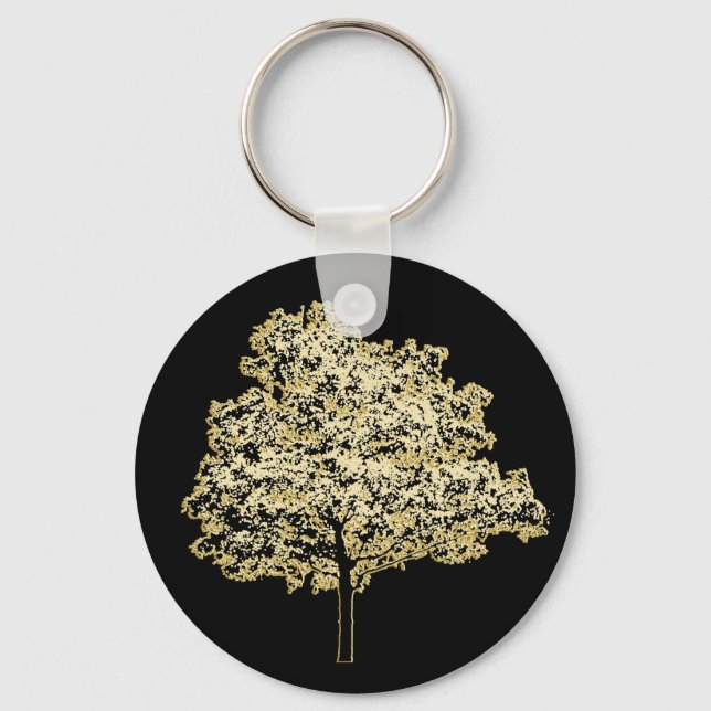 Golden Tree Nature Original art Key Ring (Front)