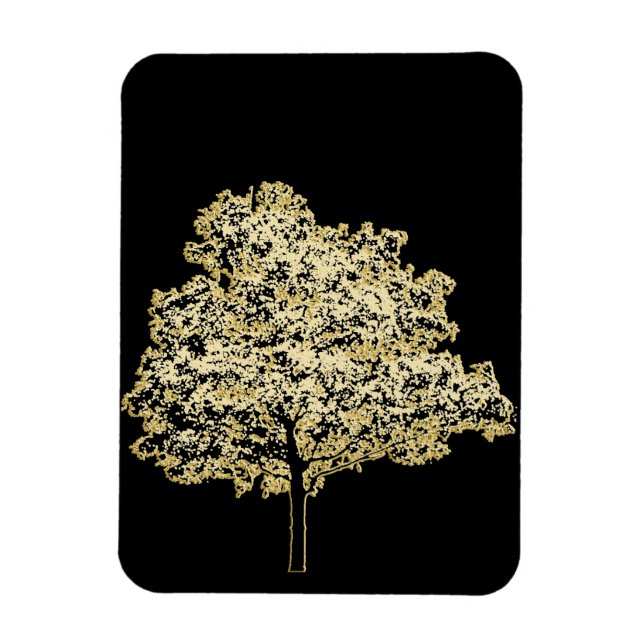 Golden Tree Nature Original art Magnet (Vertical)