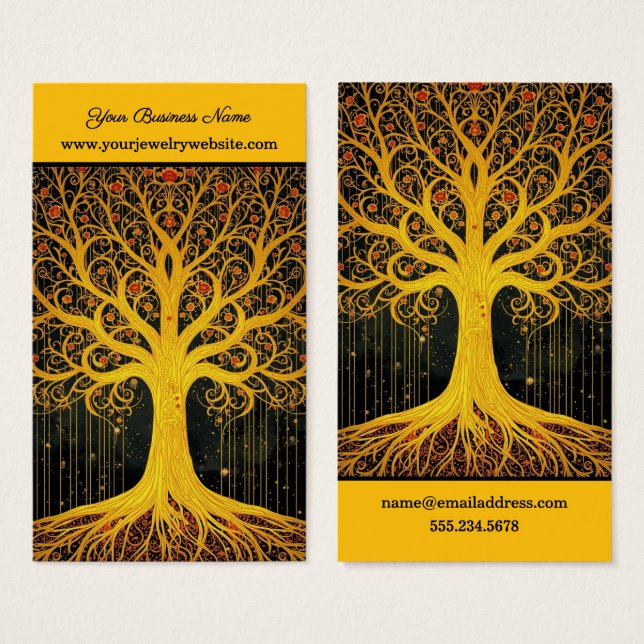 golden Tree Of Life Antique Earring Display Card (Front & Back)