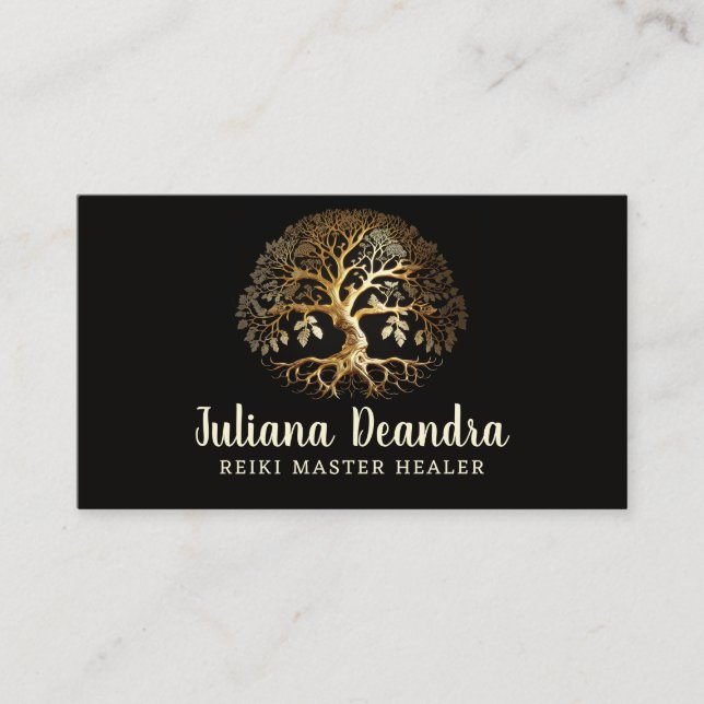 Golden Tree of Life  Business Card (Front)
