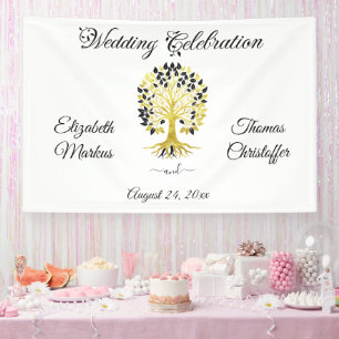 Golden Tree of Life Timeless Sophisticated Elegant Banner