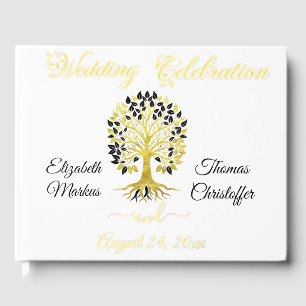 Golden Tree of Life Timeless Sophisticated Elegant Guest Book