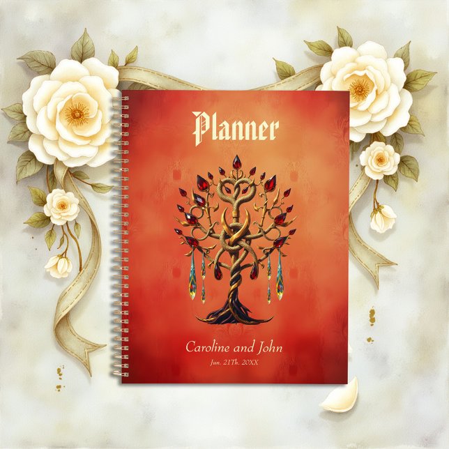 Golden Tree of Life with Red Gemstones  Planner (Creator Uploaded)