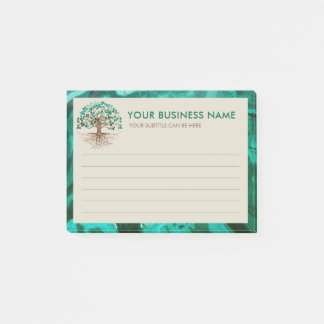 Golden Tree of life - Yggdrasil - Malachite Leaves Post-it Notes