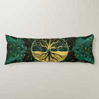 Golden Tree of Life Yggdrasil on Malachite
