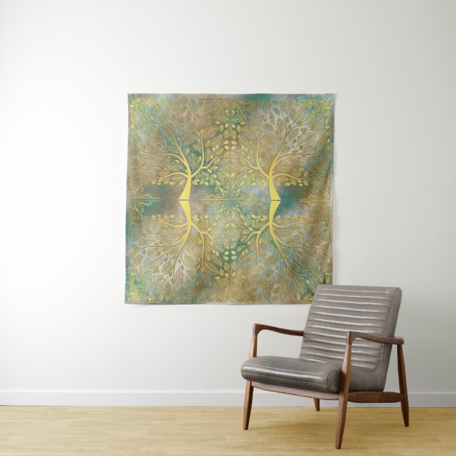 Golden Tree Reflection on  Tapestry (In Situ)