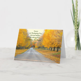 GOLDEN TREES LINING ROADWAY/THANKSGIVING CARD/CUST HOLIDAY CARD