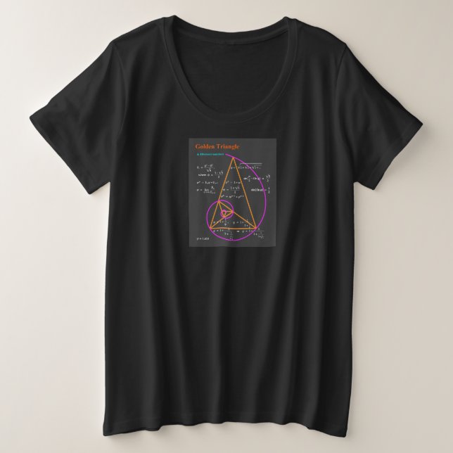 Golden Triangle & Fibonacci Numbers Plus Size T-Shirt (Design Front)