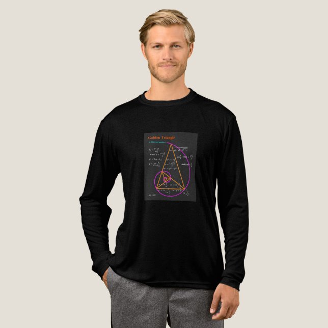 Golden Triangle & Fibonacci Numbers Tri-Blend Shirt (Full Front)