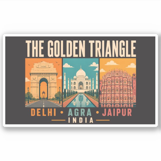 Golden Triangle India Illustration Vintage (Front)