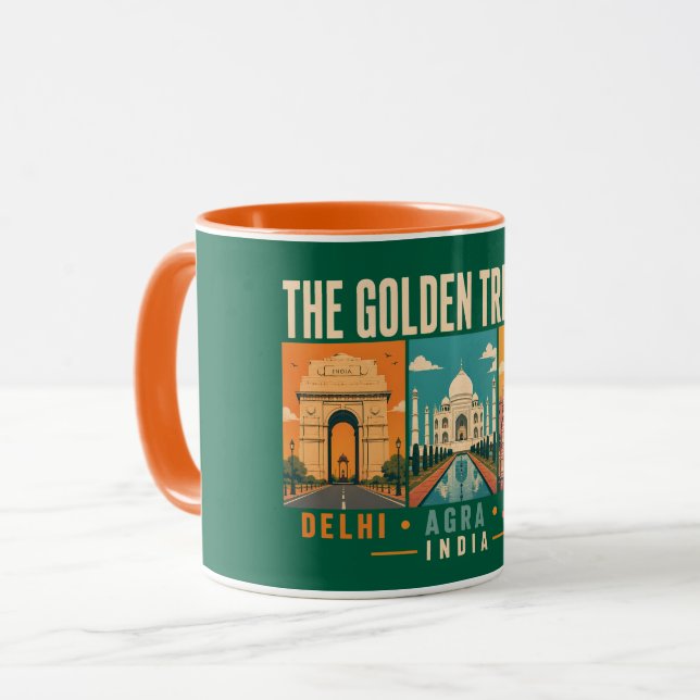 Golden Triangle India Illustration Vintage Mug (Front Left)