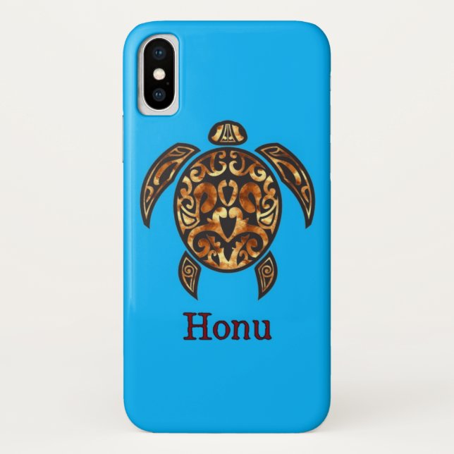 Golden Tribal Hawaiian Sea Turtle Case-Mate iPhone Case (Back)