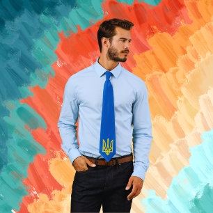 Golden Trident of Ukraine Blue Tie