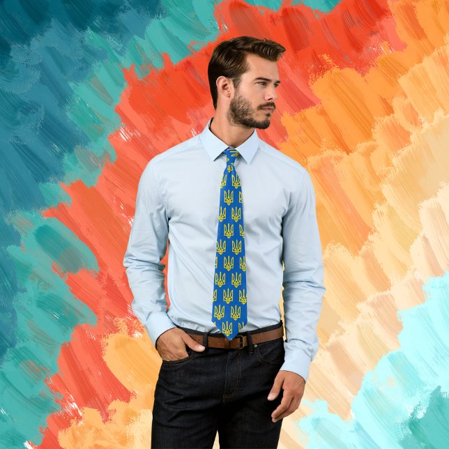 Golden Trident of Ukraine Blue Tie (Creator Uploaded)