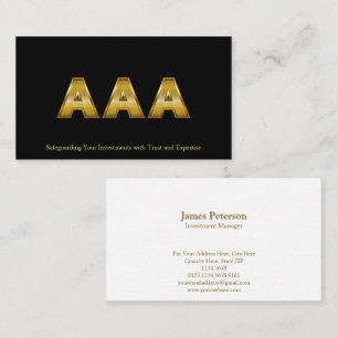 Golden Triple A Investment Grade Bonds Black Business Card
