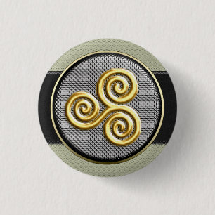 Golden Triskele 3 Cm Round Badge