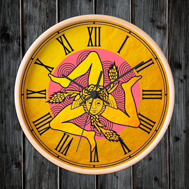 Golden Triskelion & triple spiral wave /design Round Clock (Creator Uploaded)
