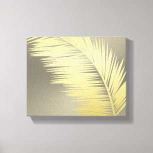 Golden Tropical Palm leaves Canvas Print