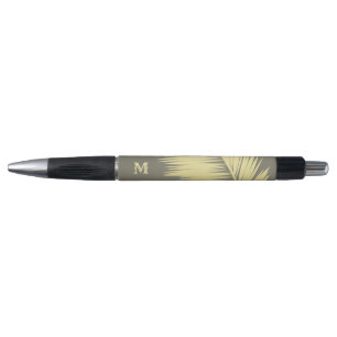 Golden Tropical Palm leaves, monogram