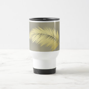 Golden Tropical Palm leaves Travel Mug
