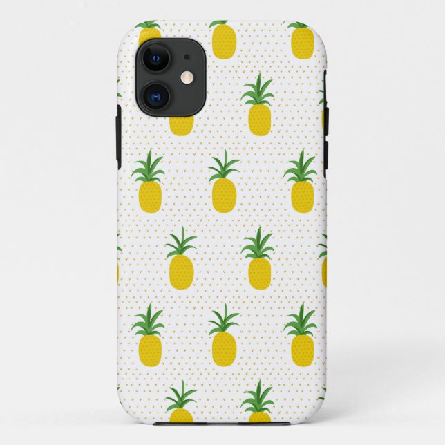 Golden Tropical Pineapples Case-Mate iPhone Case (Back)
