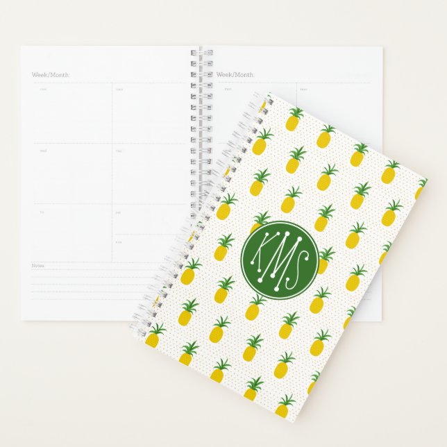 Golden Tropical Pineapples | Monogram Planner (Display)