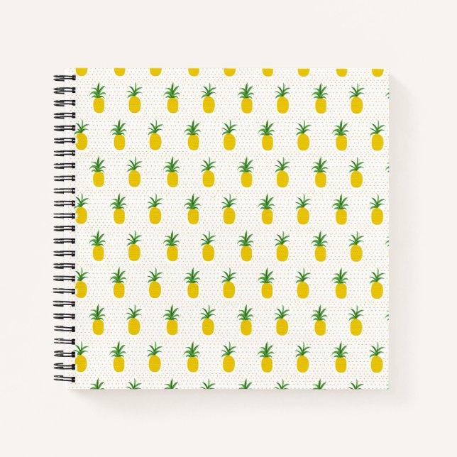 Golden Tropical Pineapples Notebook (Front)