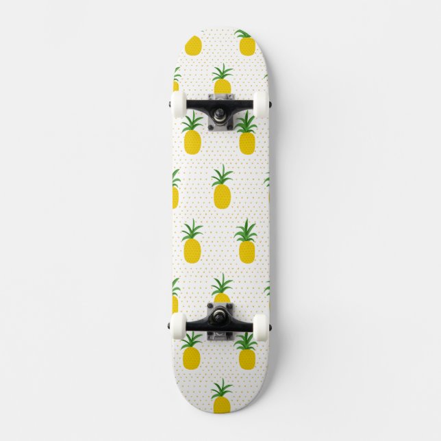 Golden Tropical Pineapples Skateboard (Front)