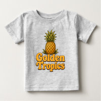 Golden Tropics Retro Pineapple Graphic