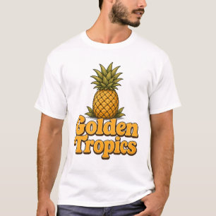 Golden Tropics Retro Pineapple Graphic T-Shirt