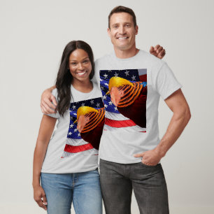 Golden Trump Bird USA Flag Men's Basic Unisex T-Shirt