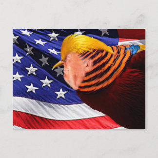 Golden Trump Bird USA Flag Postcard