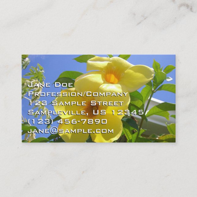 Golden Trumpet Flowers I Business Card (Front)