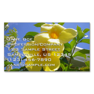 Golden Trumpet Flowers I Magnetic Business Card