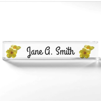 Golden Trumpet Flowers I Nameplate