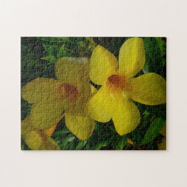 Golden Trumpet Flowers II Tropical Jigsaw Puzzle (Horizontal)