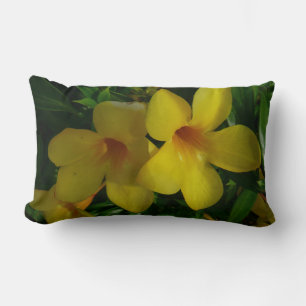 Golden Trumpet Flowers II Tropical Lumbar Cushion