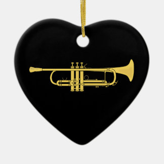 Golden Trumpet Music Theme Ceramic Tree Decoration