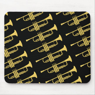Golden Trumpet Music Theme Mouse Pad